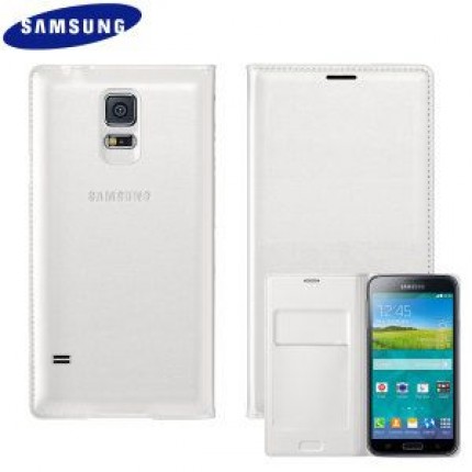 Samsung Galaxy S5 ümbris Flip Wallet Cover, valge