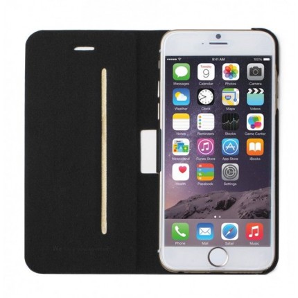 Mozo book-stiilis kott Apple iPhone 6'le, must