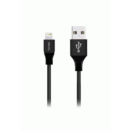 Fonex Apple Lightning - USB extra tugev tekstiil kattega kaabel 1m, must