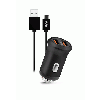 Fonex 2xUSB autolaadija Micro-USB kaabliga, 2.1A, must