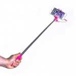 Celly Selfie Stick - mini, 3,5mm juhtmega, roosa