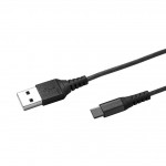 Celly USB Type-C - USB nailonkattega kaabel 1m, must