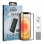 Eiger 3D Fullscreen Glass - 9H kaitseklaas servast servani, iPhone 12 Minile, musta äärega