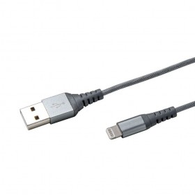 Celly Apple Lightning - USB nailonkattega kaabel 1m, hõbe