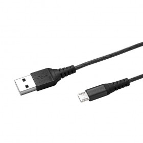 Celly Micro-USB - USB nailonkattega kaabel 1m, must