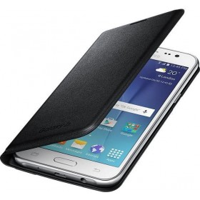 Samsung Galaxy J5 ümbris Flip Wallet Cover, must