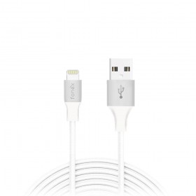 Fonex Apple Lightning - USB extra tugev tekstiil kattega kaabel 2A, 3m, valge