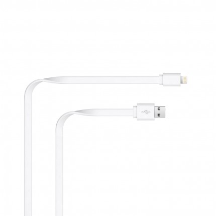 Just Wireless 2m Apple Lightning Charge and Sync Cable in White