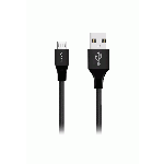 Fonex Micro USB extra strong textile cable, 1m, black