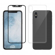 Eiger 3D 360 GLASS Tempered Glass Screen Protector for Apple iPhone X&XS in Clear/Black