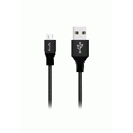 Fonex Micro USB extra strong textile cable, 1m, black