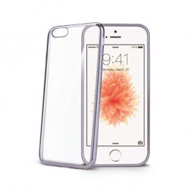Celly Laser cover for Apple iPhone 5 / 5S / SE, transparent silver color