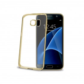 Celly Laser cover for Samsung Galaxy S7, transparent golden color