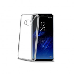 Celly Laser cover for Samsung Galaxy S8, transparent silver color