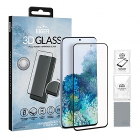 Eiger 3D GLASS Full Screen Tempered Glass Screen Protector for Samsung Galaxy S20 in Clear/Black
