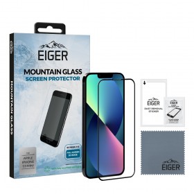 Eiger 3D GLASS Full Screen Tempered Glass Screen Protector for iPhone 13 Mini in Clear/Black