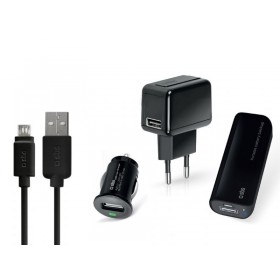SBS KIT charger with micro USB cable, black