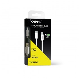 Fonex USB Type-C - Type C cable, 1,5m, white