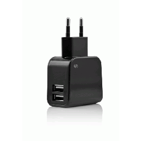 Fonex 2xUSB travel charger 2.1A, black